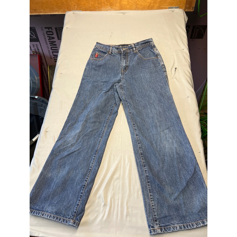 Vintage Guess Jeans Wide Leg High Waisted Denim Blue JH74721 Size 14 Youth 26x29